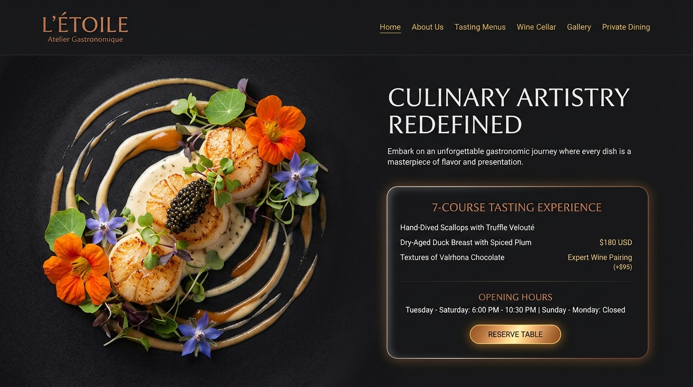 Template Restaurantes Gourmet & Menú Digital